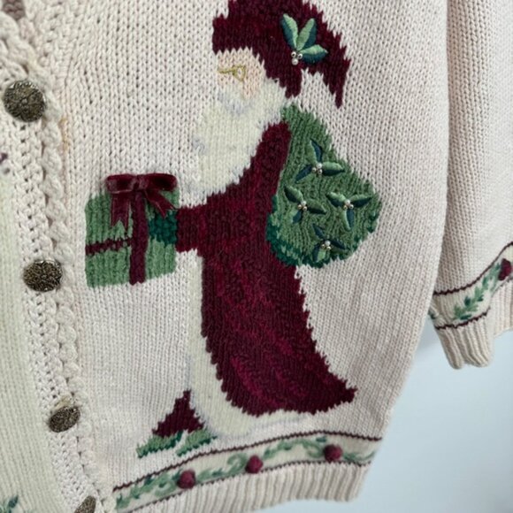 Vintage 1995 knit cute ugly Christmas sweater cardigan - Picture 9 of 12